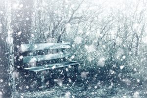 snowy-bench